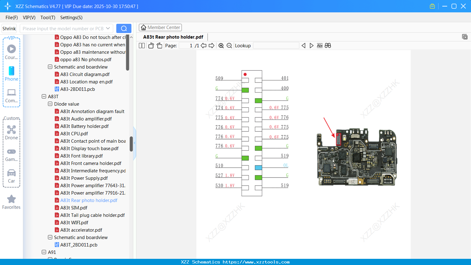 OPPO A83t Rear Photo Holder